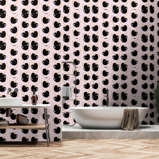 Nostalgic powder pink black cherry wallpaper  tapete