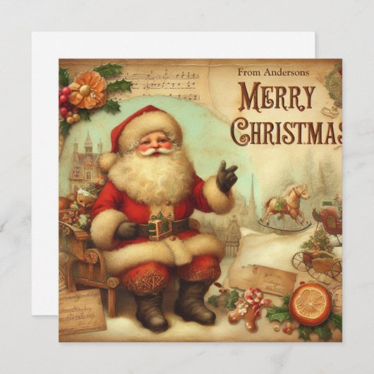 Nostalgic Retro Santa Claus Frohe Weihnachten (Vorne/Hinten)