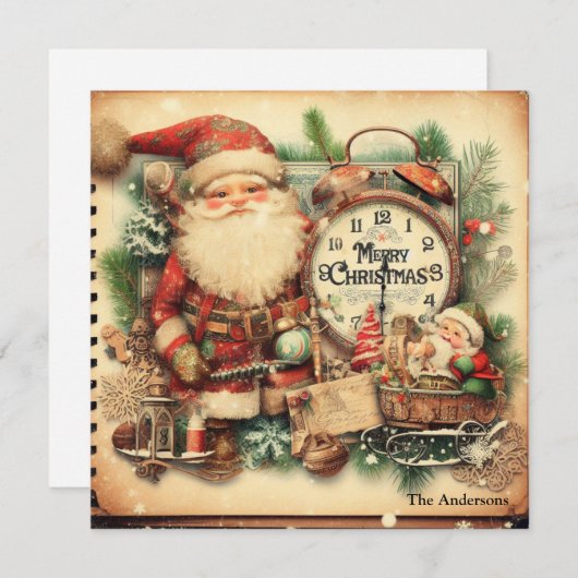 Nostalgic Retro Santa Claus Frohe Weihnachten (Vorne/Hinten)