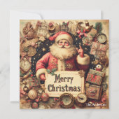 Nostalgic Retro Santa Claus Frohe Weihnachten (Vorderseite)