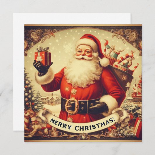 Nostalgic Retro Santa Claus Frohe Weihnachten (Vorne/Hinten)