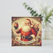 Nostalgic Retro Santa Claus Frohe Weihnachten (Stehend Vorderseite)