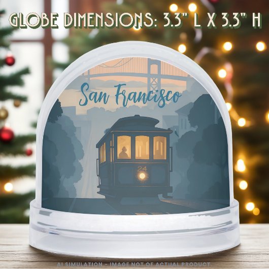 Nostalgic San Francisco Cable Car Travel Keepsake Schneekugeln