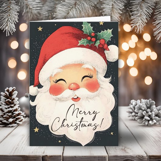 Nostalgic Santa Claus Frohe Weihnachtsfeiertage Karte