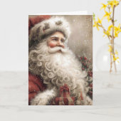 Nostalgic Santa Claus Happy Holidays Folded Karte (Gelbe Blume)