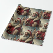 Nostalgic Santa Geschenkpapier (Ungerollt)