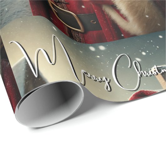 Nostalgic Santa Geschenkpapier (Rolleneckpunkt)