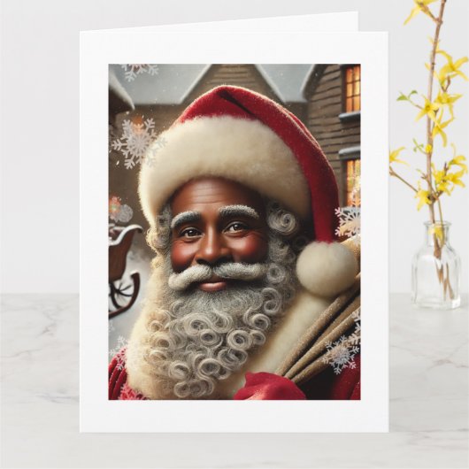 Nostalgic Santa Karte (Gelbe Blume)