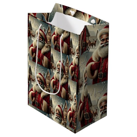 Nostalgic Santa Mittlere Geschenktüte (Vorderseite Schrägansicht)