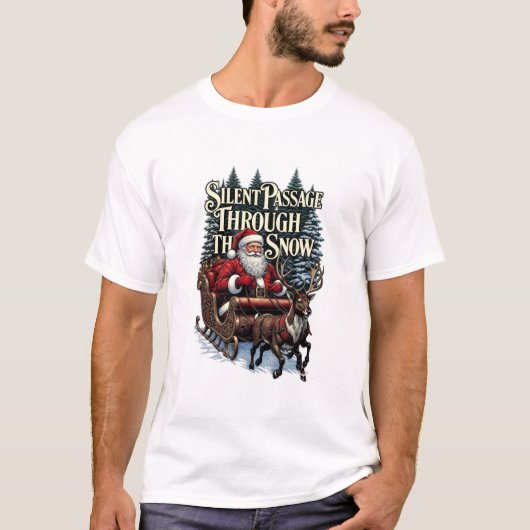 Nostalgic Santa T-Shirt, Snowy Woods Passage T-Shirt (Vorderseite)