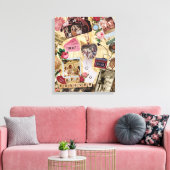 Nostalgic Scrapbook BFF Forever Photo Collage Leinwanddruck (Insitu (Wohnzimmer))