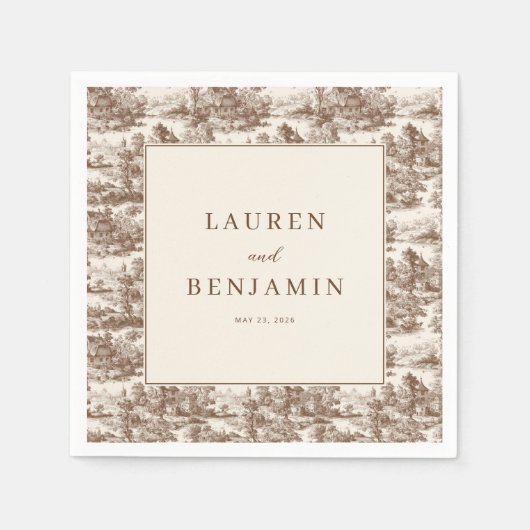 Nostalgic Sepia Pastoral Landscape Serviette (Vorderseite)