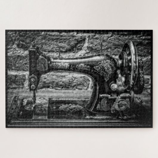 Nostalgic Sewing Machine Monochrome Puzzle (Horizontal)