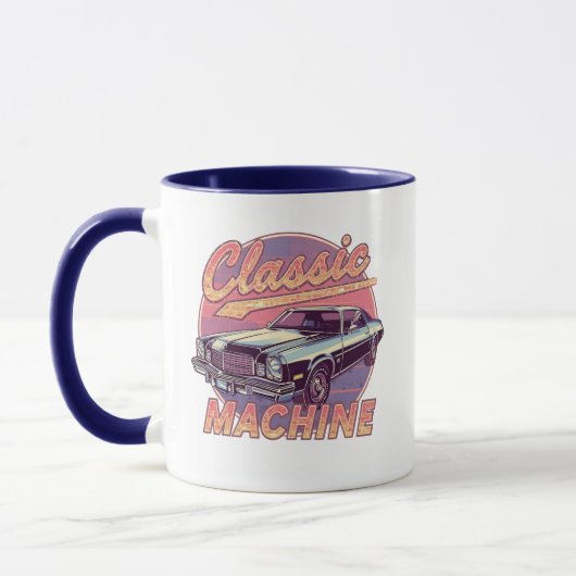 Nostalgic Synthwave Sunset Car Tasse (Links)