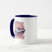 Nostalgic Synthwave Sunset Car Tasse (Vorderseite Links)