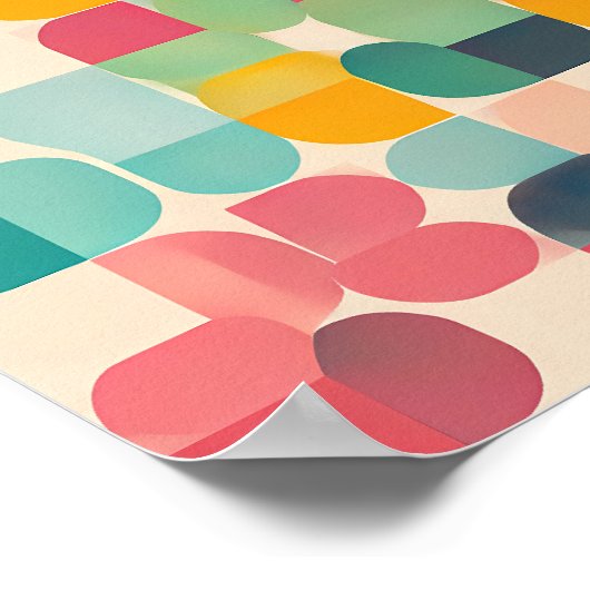 Nostalgic Textile Art: Retro Grid Quilt Poster (Ecke)