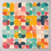 Nostalgic Textile Art: Retro Grid Quilt Poster (Vorne)