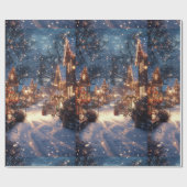 Nostalgic Victorian Christmas Village Wrapping Pap Geschenkpapier (Flach)