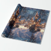 Nostalgic Victorian Christmas Village Wrapping Pap Geschenkpapier (Ungerollt)