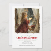 Nostalgic Victorian Little Girl Awaiting Santa Einladung (Vorderseite)