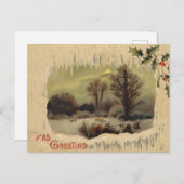 Nostalgic Victorian Winter Night Postkarte (Vorne/Hinten)
