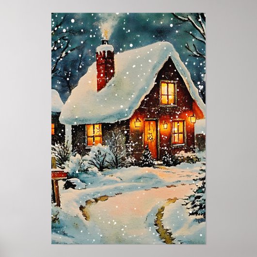 Nostalgic Vintage Christmas Home Poster (Vorne)