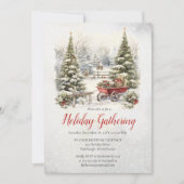 Nostalgic Vintage Holiday Tree Christmas Gathering Einladung (Vorderseite)