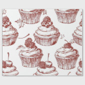 Nostalgic Vintage Red Christmas Geschenkpapier (Flach)