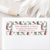 Nostalgic Vintage Red Green Christmas Stockings (Insitu)