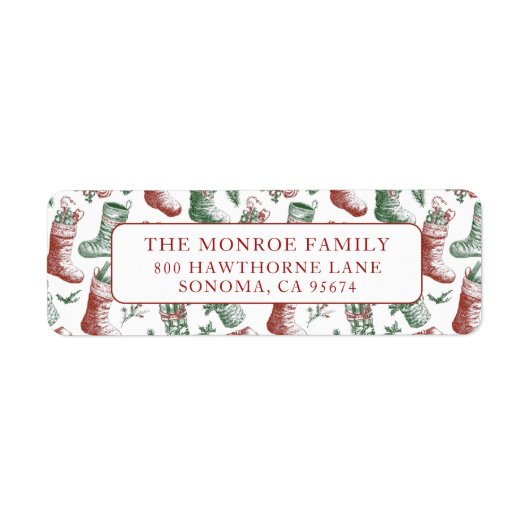 Nostalgic Vintage Red Green Christmas Stockings (Vorne)