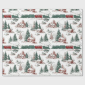Nostalgic Vintage Red Green Geschenkpapier (Flach)