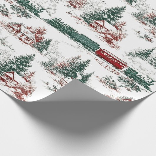 Nostalgic Vintage Red Green Geschenkpapier (Ecke)