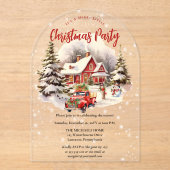 Nostalgic Vintage Red Truck Christmas Party Acryleinladungen (Vorderseite)
