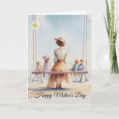 Nostalgic Watercolor Mother's Day Karte (Vorderseite)