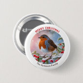 Nostalgic Winter Robin Redust Frohe Weihnachten Button (Vorne & Hinten)