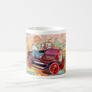 NOSTALGIE '30er JAHRE KINDERAUTO MIT USA-KARTEN-TH Kaffeetasse