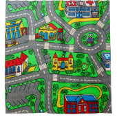 Nostalgie der 90er Jahre, nostalgischer Teppichbod Duschvorhang (Vorderseite)