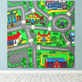 Nostalgie der 90er Jahre, Track Teppich Auto Road  Leinwanddruck (Insitu (Holzboden))