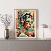 Nostalgie Drehung Futurismus Frauenposter Poster