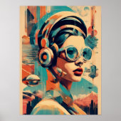 Nostalgie Drehung Futurismus Frauenposter Poster (Vorne)