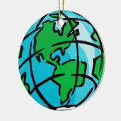 Nostalgie entdecken: Retro Globe Keramik Ornament (Links)