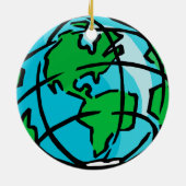 Nostalgie entdecken: Retro Globe Keramik Ornament (Hinten)