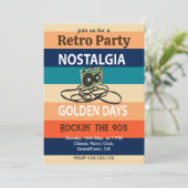 Nostalgie Golden Days Cassette Tape Retro Party Einladung (Stehend Vorderseite)