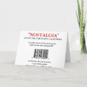 NOSTALGIE, HOTEL DEL CORONADOCALIFORNIA KARTE (Rückseite)