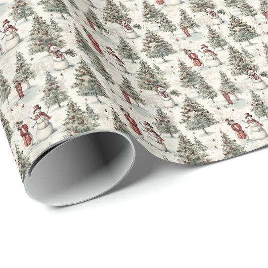 Nostalgie im Schnee Geschenkpapier (Rolleneckpunkt)