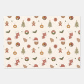 Nostalgie Retro Groovy Weihnachten Geschenkpapier Set (Vorderseite 2)