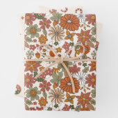 Nostalgie Retro Groovy Weihnachten Geschenkpapier Set (Beispiel)