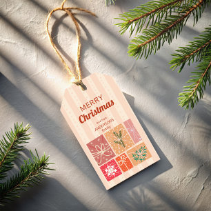 Nostalgie Retro-Weihnachten personalisiert Geschenkanhänger