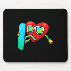 Nostalgie Snowboarden Valentinstag Snowboard Snowb Mousepad
