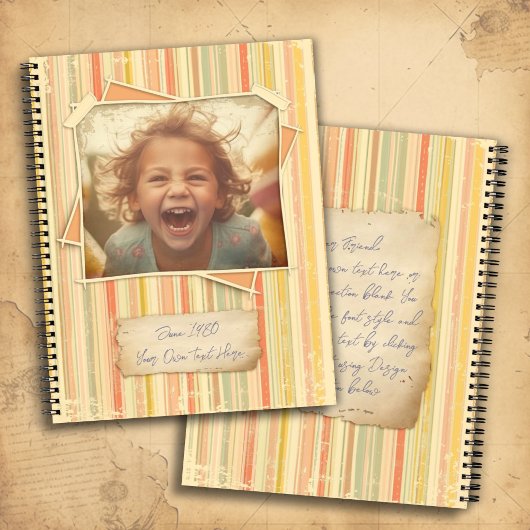 Nostalgie. Vintage Vorlage für Grunge-Fotos Notizblock